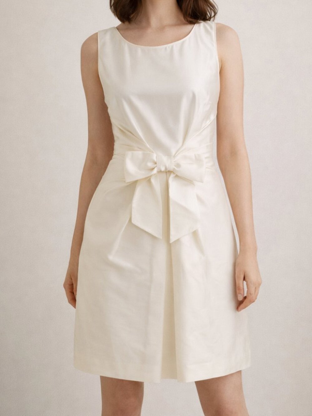 Kate Spade Wedding Belles Jillian Bow Dress Ivory Silk Blend Size 4 Sleeveless